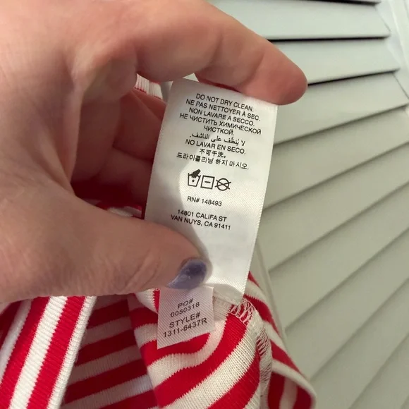 NWT DÔEN Vivi Tee in Rouge Nantucket Stripe, size L - Picture 7 of 8